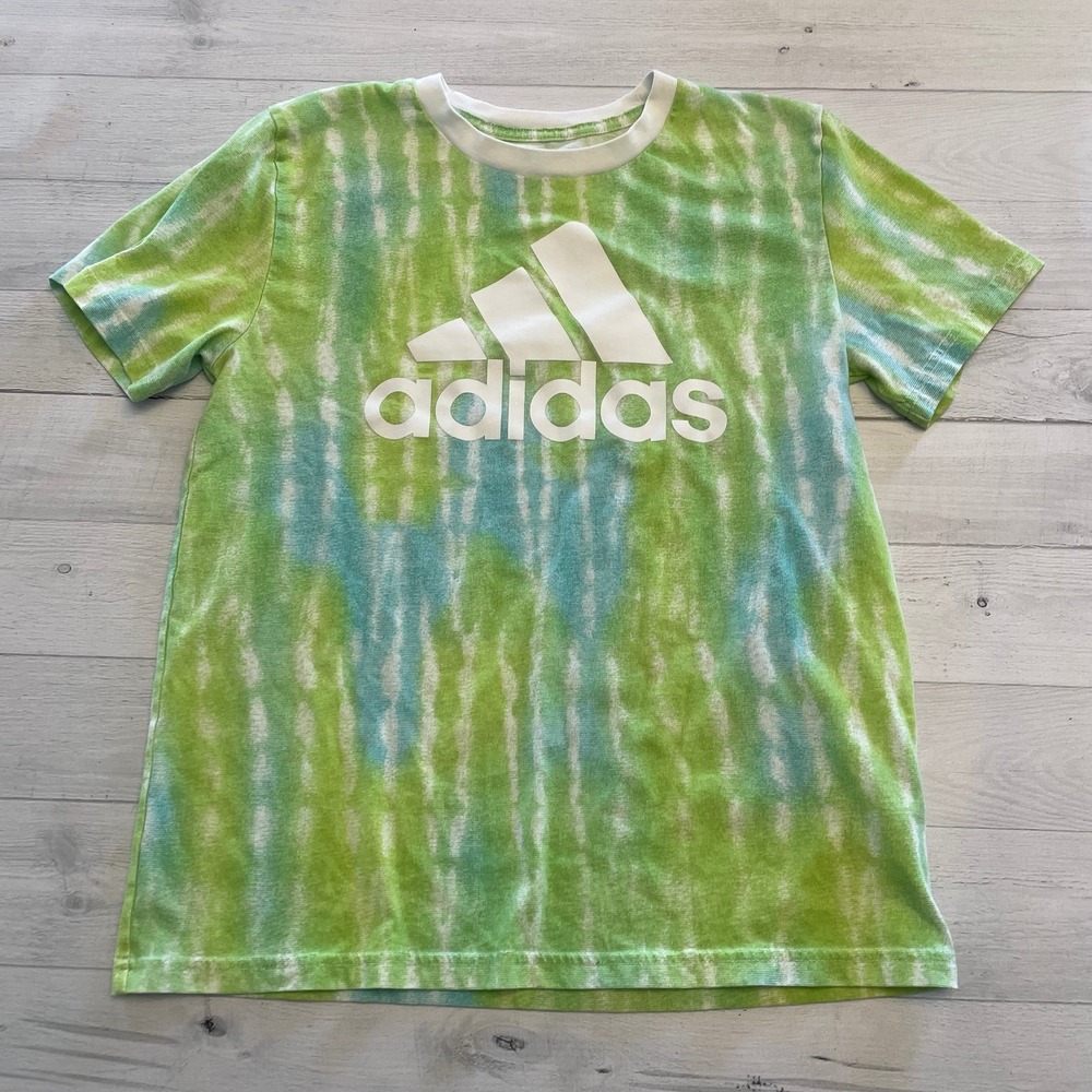 Adidas boys green blue shirt‎ 10/12